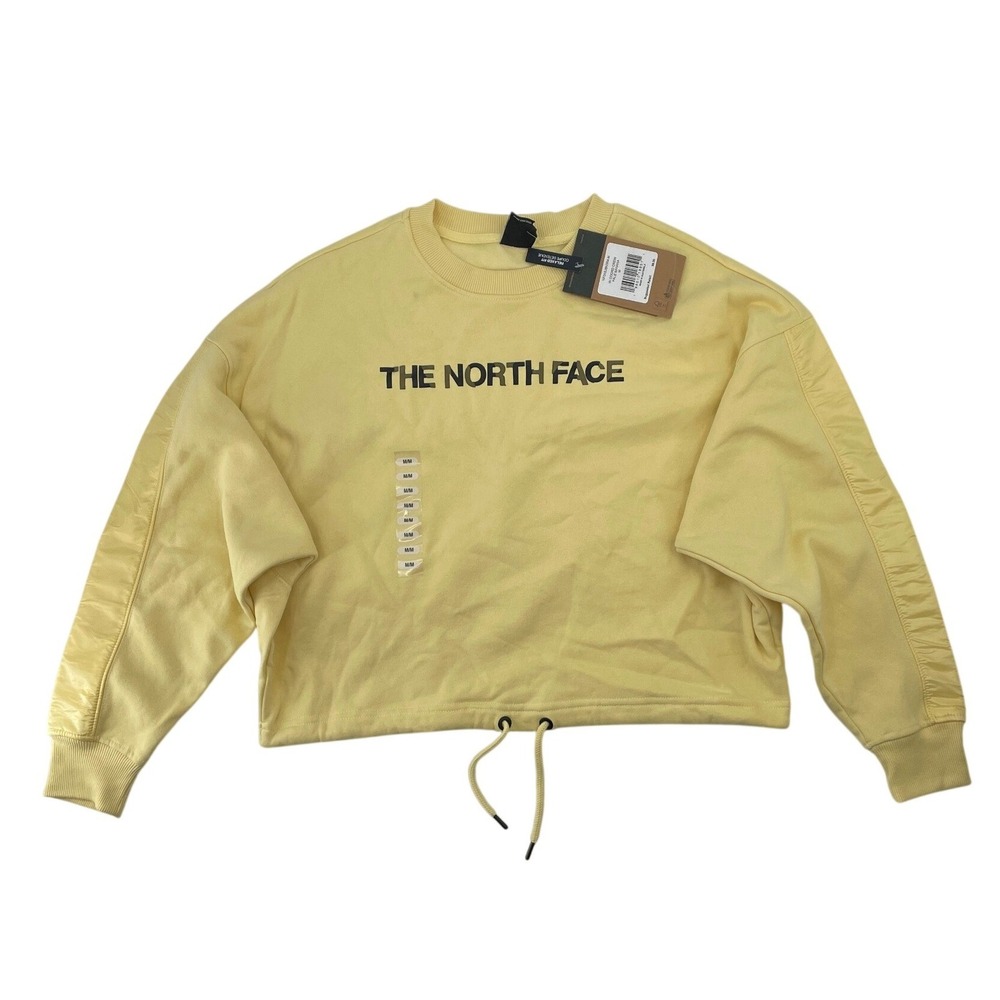 The North Face Yellow Cropped Drawstring Sweatshirt